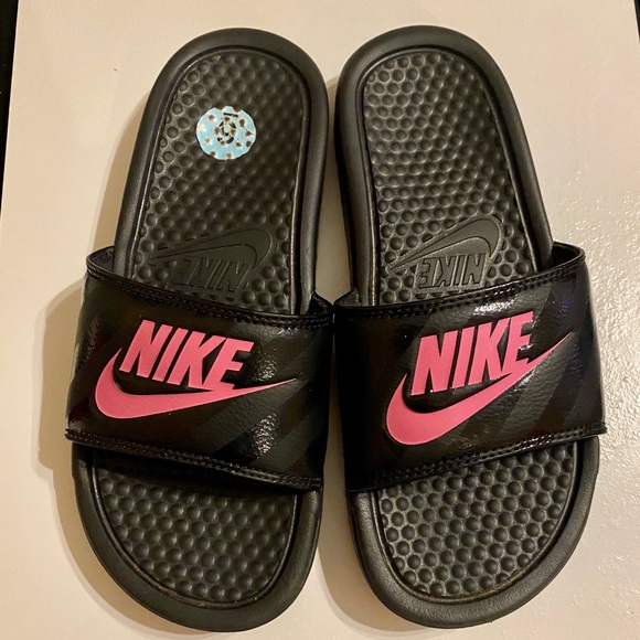Nike Shoes Ladies Nike Slides With Pink Logo Poshmark